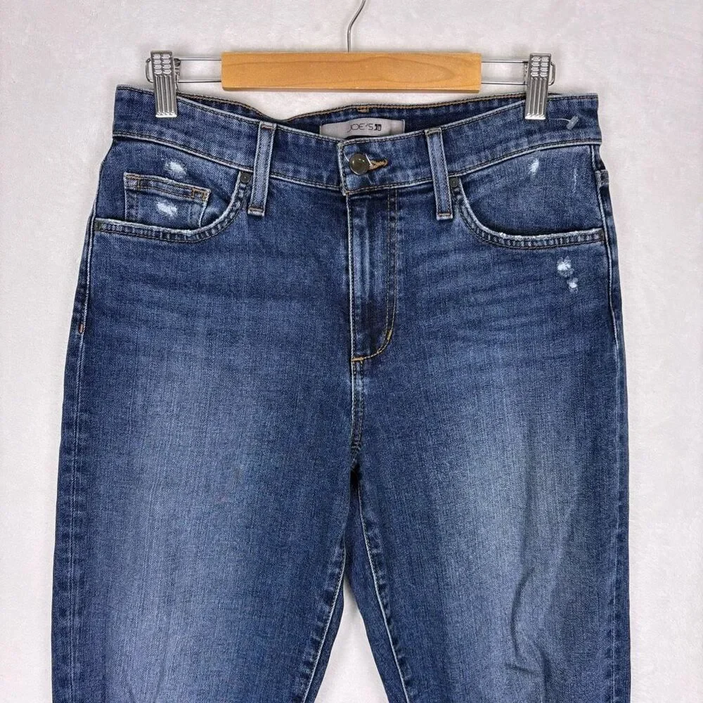 Joe's Jeans High Rise‎ Distressed Knee Straight Leg Jeans Size 27